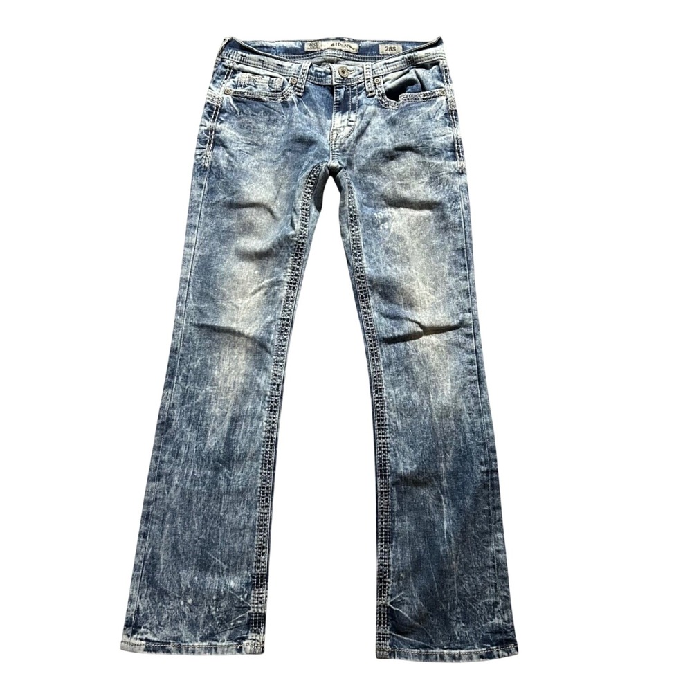 BKE Aiden Jeans Womens 28S (ACT 30x31) Blue Acid Wash Straight Leg Denim